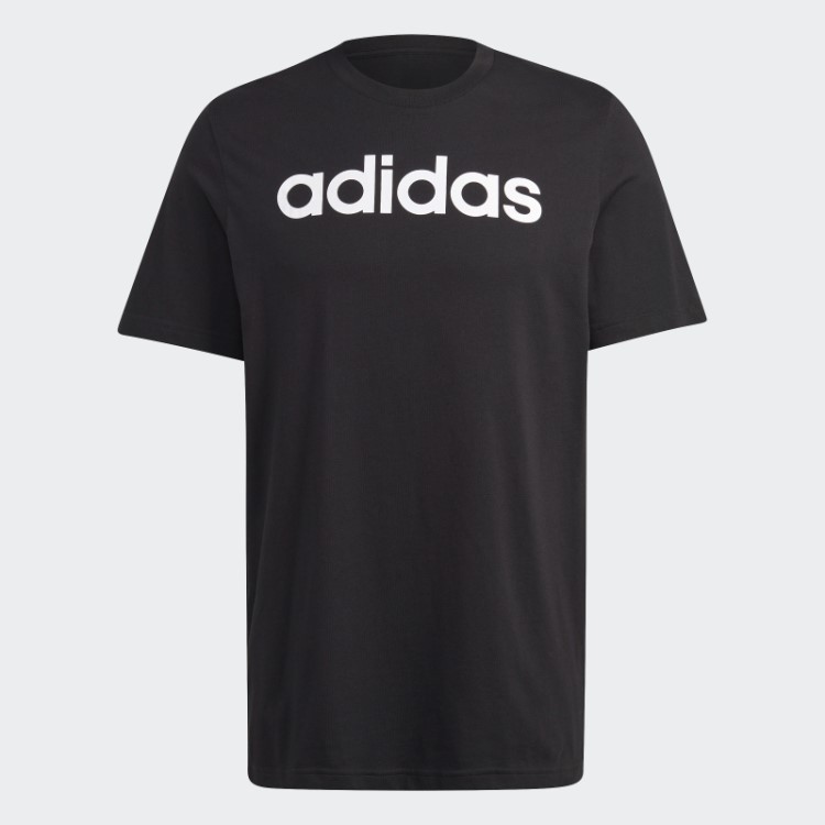 Essentials T-shirt Linear Com Logótipo Bordado Preto Adidas