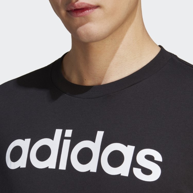 Essentials T-shirt Linear Com Logótipo Bordado Preto Adidas