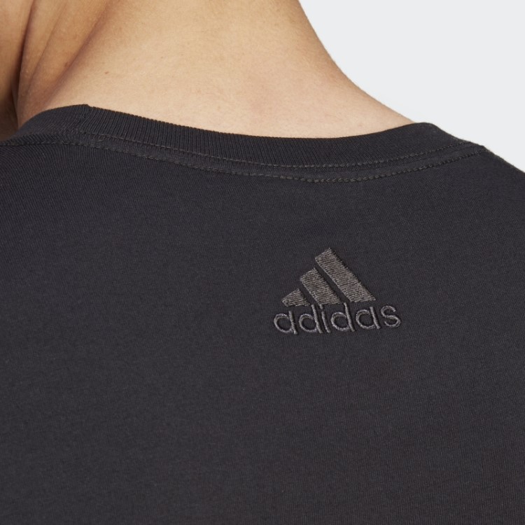 Essentials T-shirt Linear Com Logótipo Bordado Preto Adidas