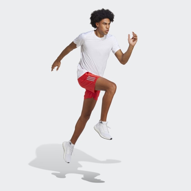 Possui O Calção De Corrida Vermelho Adidas