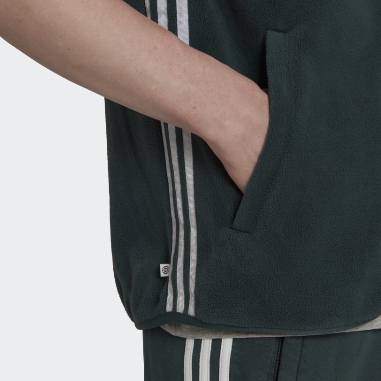 Colete De Lã Adicolor Verde Mineral Com As Três Listras Da Adidas