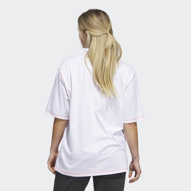 Camiseta De Bolso Do Namorado Com Declaração Esportiva Branca Adidas