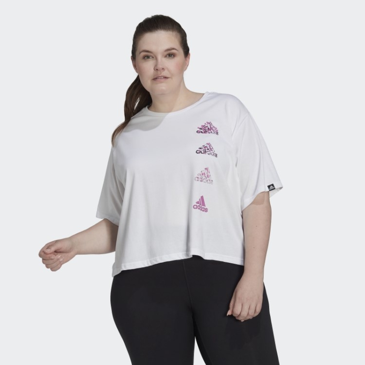 Camiseta De Treino Branca Aeroready Crop (tamanho Grande) Adidas