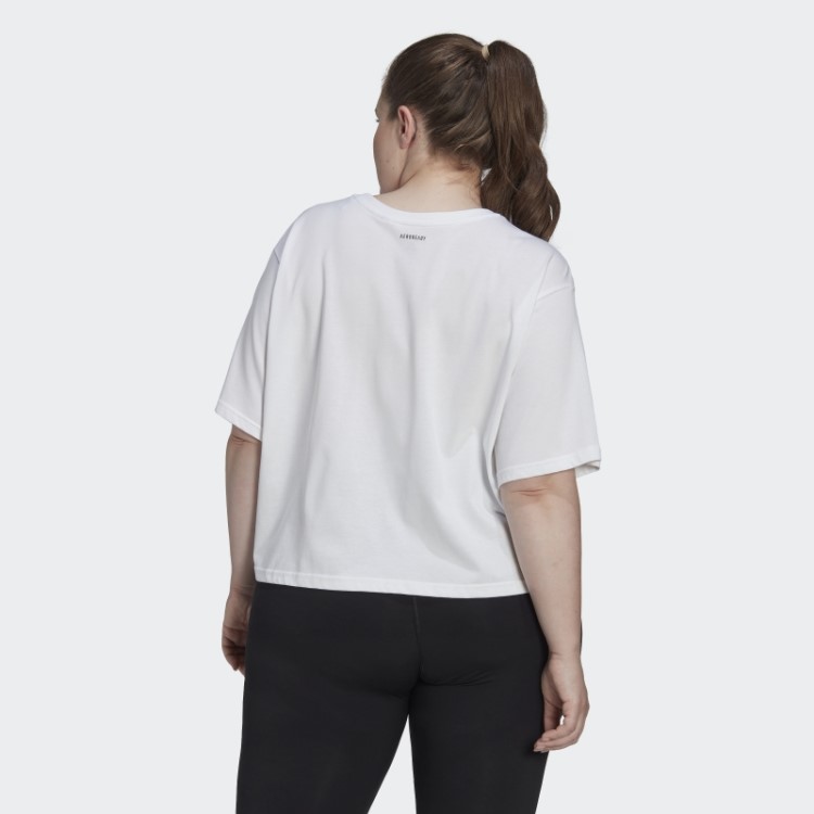 Camiseta De Treino Branca Aeroready Crop (tamanho Grande) Adidas
