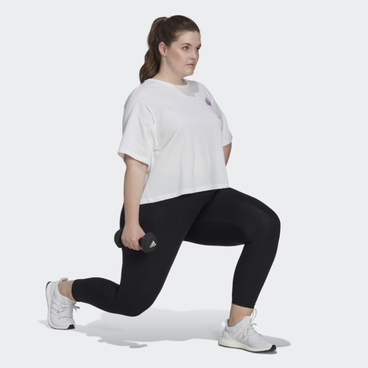 Camiseta De Treino Branca Aeroready Crop (tamanho Grande) Adidas