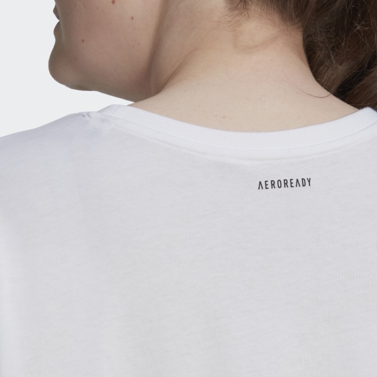 Camiseta De Treino Branca Aeroready Crop (tamanho Grande) Adidas