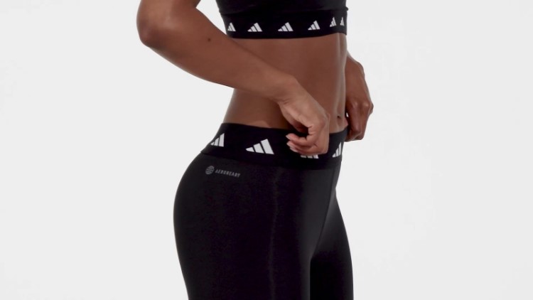 Legging Preta Techfit Com As Três Listras Adidas