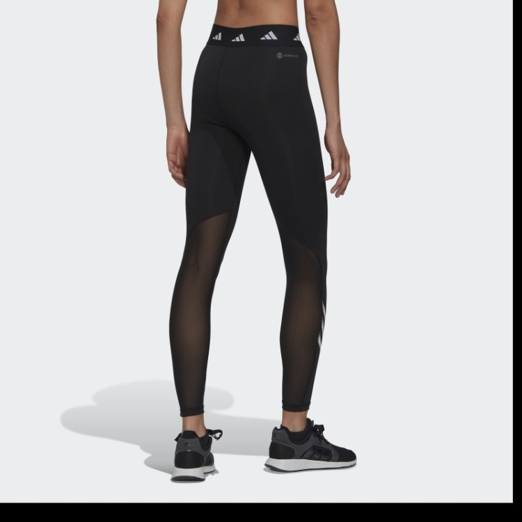 Legging Preta Techfit Com As Três Listras Adidas
