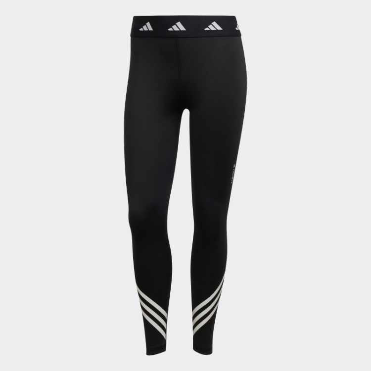Legging Preta Techfit Com As Três Listras Adidas
