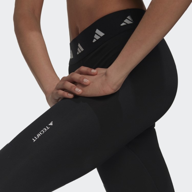 Legging Preta Techfit Com As Três Listras Adidas