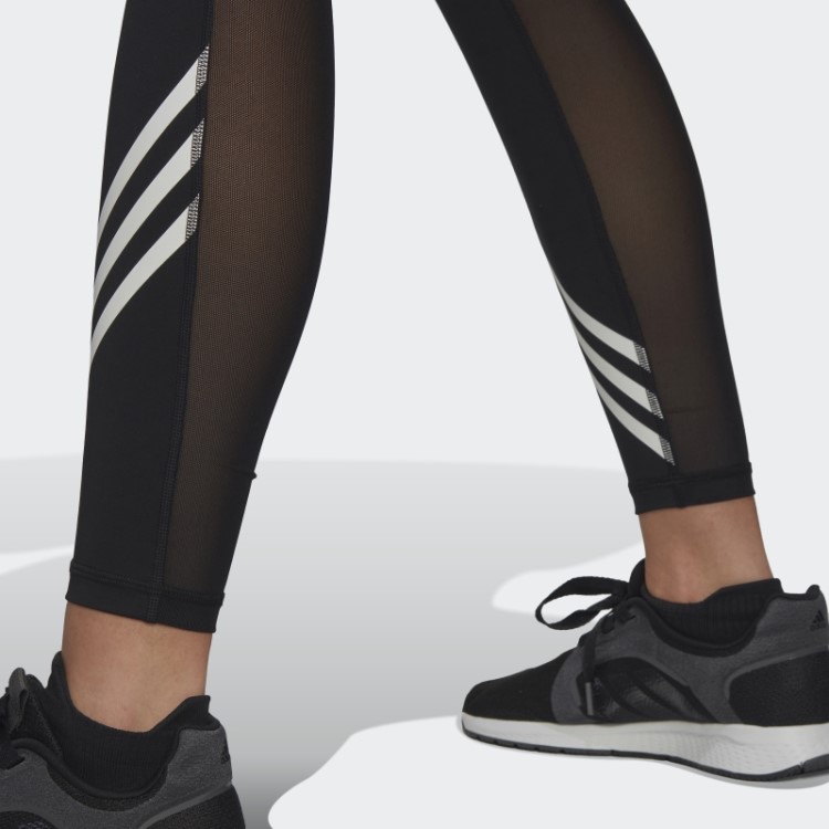 Legging Preta Techfit Com As Três Listras Adidas