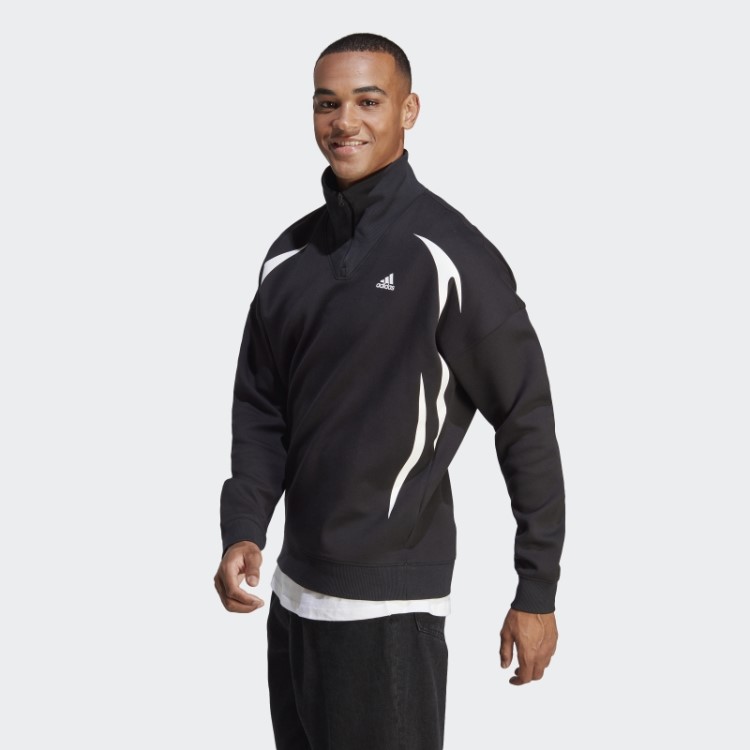 Moletom Adidas Colorblock Quarter Zip Branco Quente