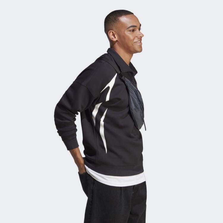 Moletom Adidas Colorblock Quarter Zip Branco Quente