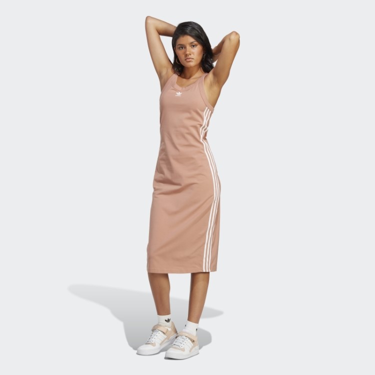 Clay Adidas Adicolor Classics Vestido Regata Longo Com As Três Listras