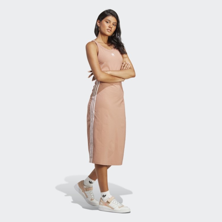 Clay Adidas Adicolor Classics Vestido Regata Longo Com As Três Listras
