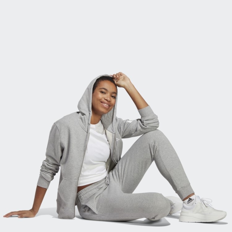 Adidas Joggers De Felpo Francês Médio Essencial Cinza Médio