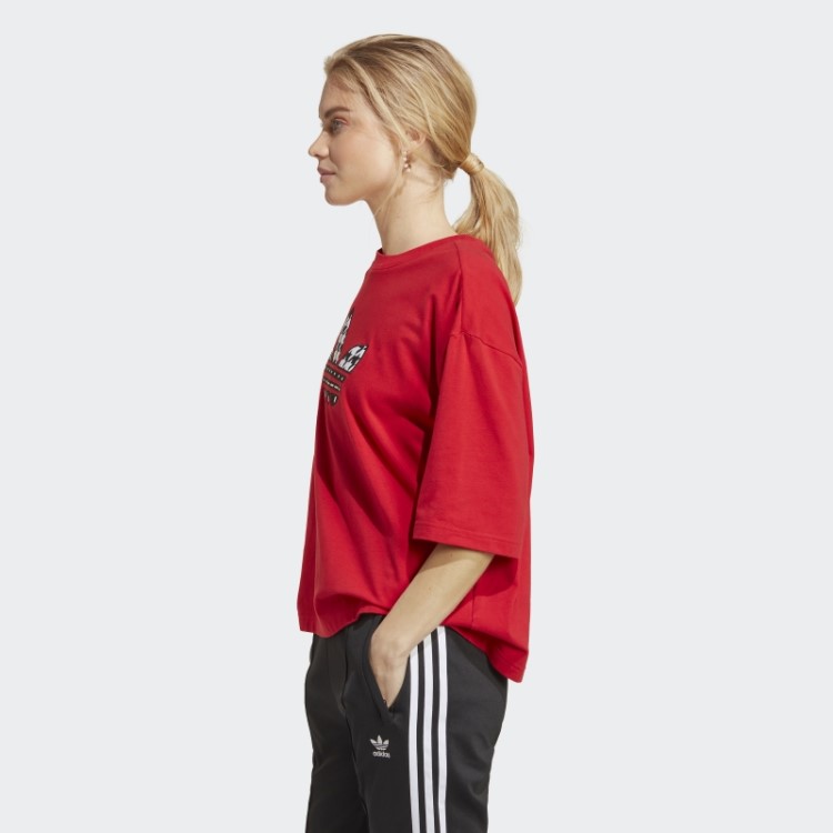 Camiseta Adidas Scarlet Originals Com Detalhe De Trevo Houndstooth