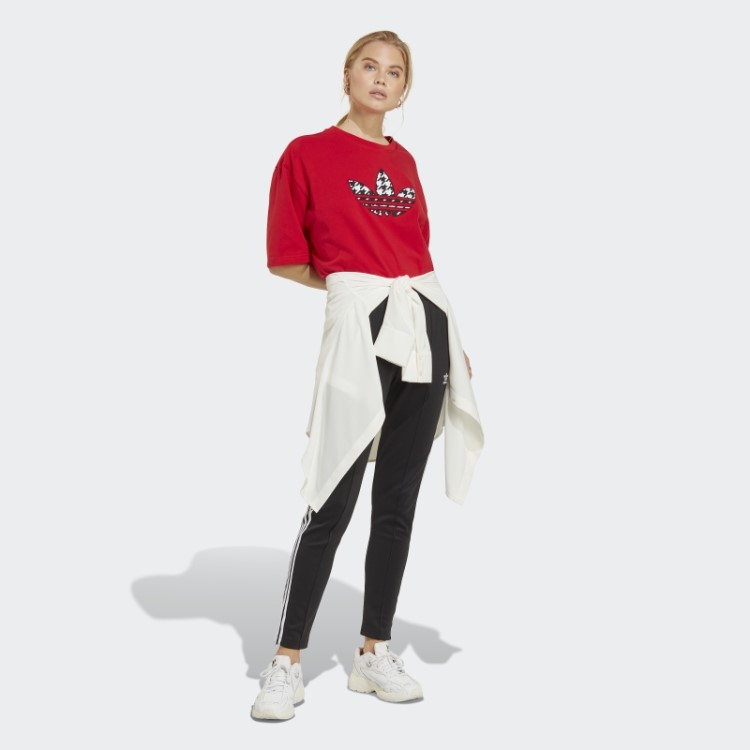 Camiseta Adidas Scarlet Originals Com Detalhe De Trevo Houndstooth