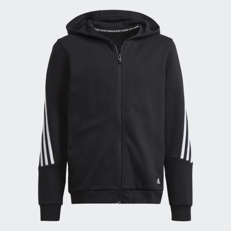 Adidas Future Icons Moletom Branco Com Capuz E Zíper Nas Três Listras
