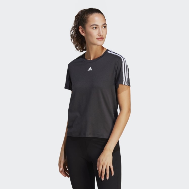 Aeroready Train Essentials Camiseta Com As Três Listras Preta Adidas