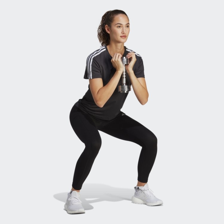 Aeroready Train Essentials Camiseta Com As Três Listras Preta Adidas