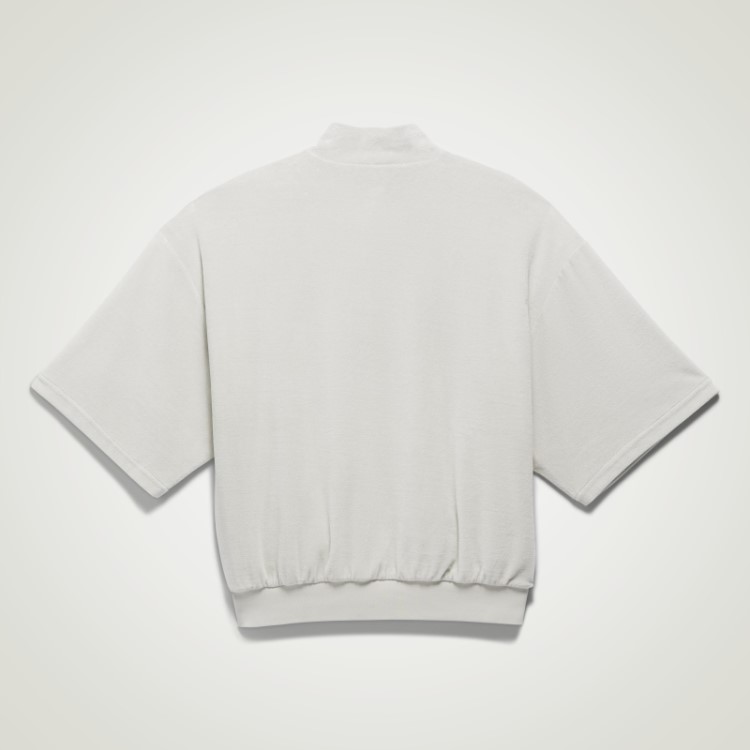 Adidas Basquete Veludo 1/2 Zíper Moletom Cinza Metálico