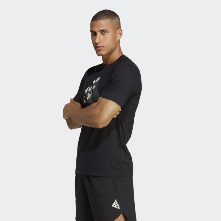 Camiseta De Treino Com Logo Sazonal Train Essentials Preta Adidas