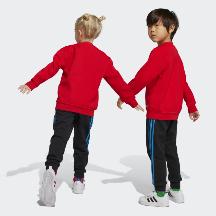 Conjunto De Moletom E Calça Vermelha Adidas X Classic Lego Da Moda