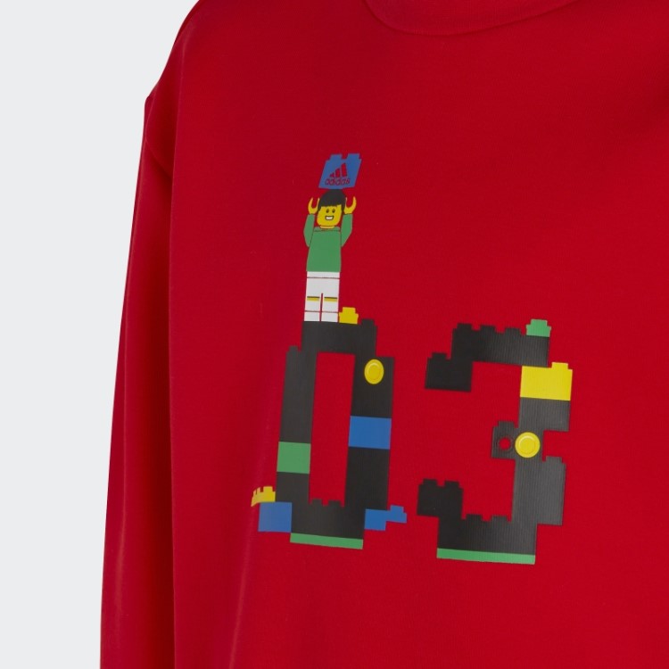 Conjunto De Moletom E Calça Vermelha Adidas X Classic Lego Da Moda