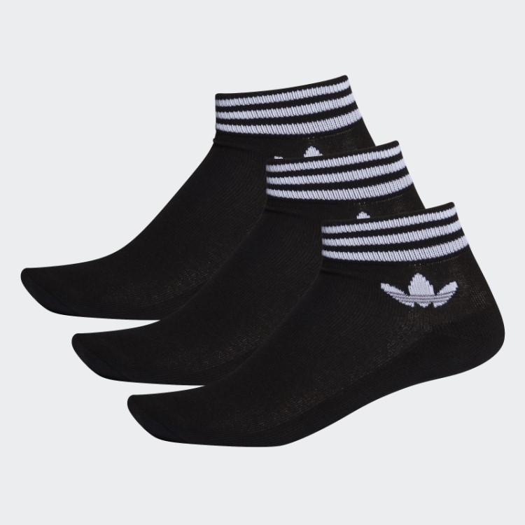 Meias Trefoil No Tornozelo - 3 Pares Adidas Preto