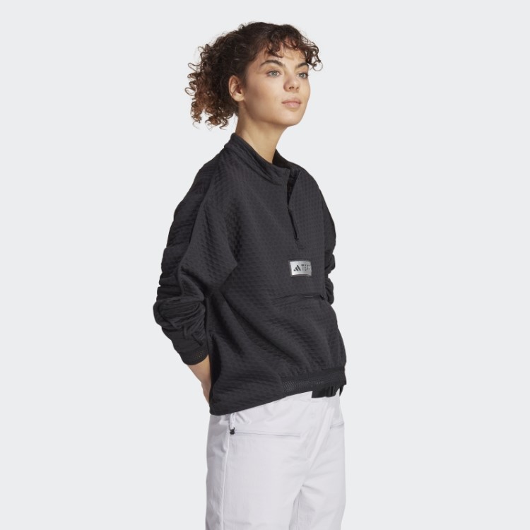 Terrex Utilitas Jaqueta De Lã Com Meio Zíper Adidas Preto