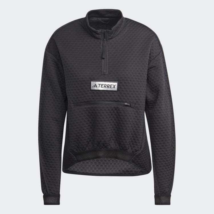 Terrex Utilitas Jaqueta De Lã Com Meio Zíper Adidas Preto