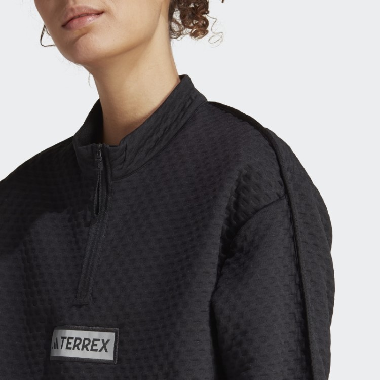Terrex Utilitas Jaqueta De Lã Com Meio Zíper Adidas Preto