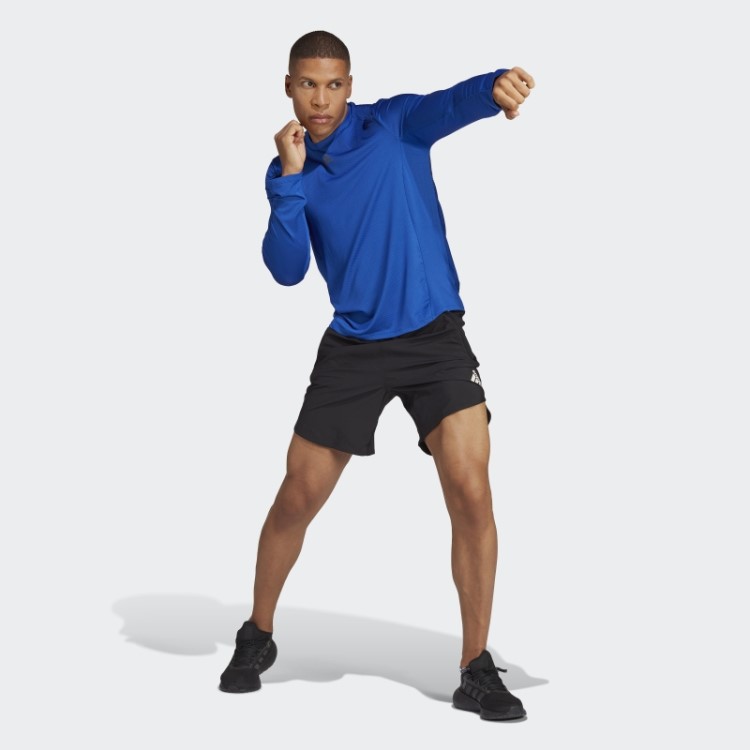 Camiseta De Treino Manga Longa Hiit Azul Royal Adidas