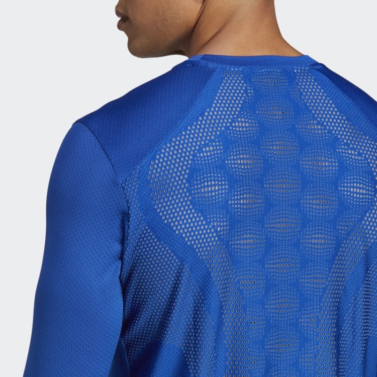 Camiseta De Treino Manga Longa Hiit Azul Royal Adidas