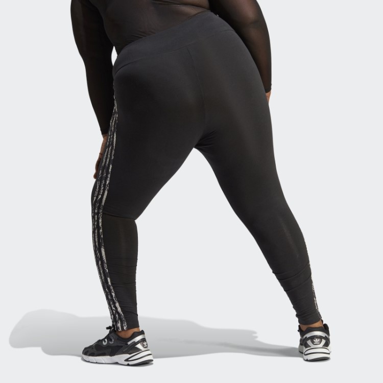 Legging Com Estampa Das Três Listras (tamanho Grande) Preto Adidas