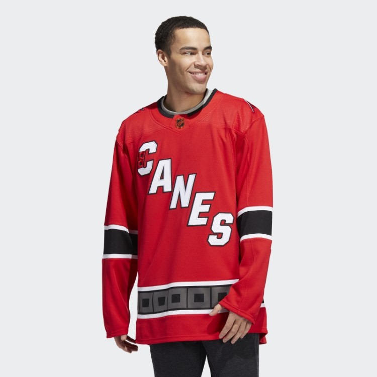 Hurricanes Autêntica Reversa Camisa Retrô Com Marca Adidas Vermelha