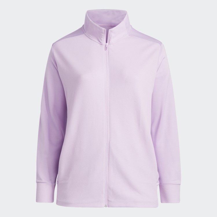 Jaqueta Texturizada Lilás Com Zíper Completo (tamanho Grande) Adidas