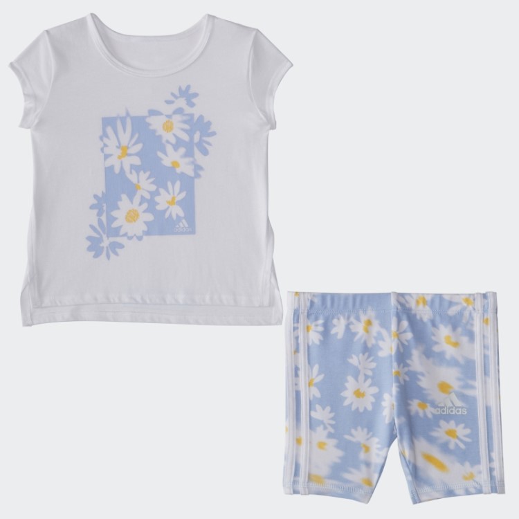 Conjunto De Bicicleta Ig Ss Grphtee Aop Branco Adidas