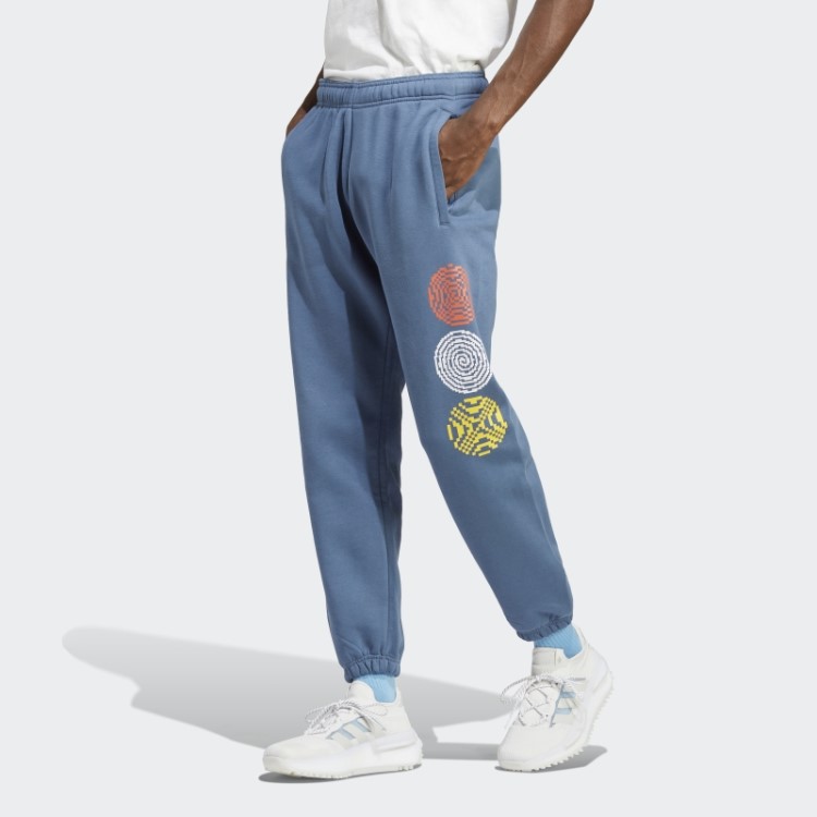 Calça De Moletom Estampada Em Aço Adidas