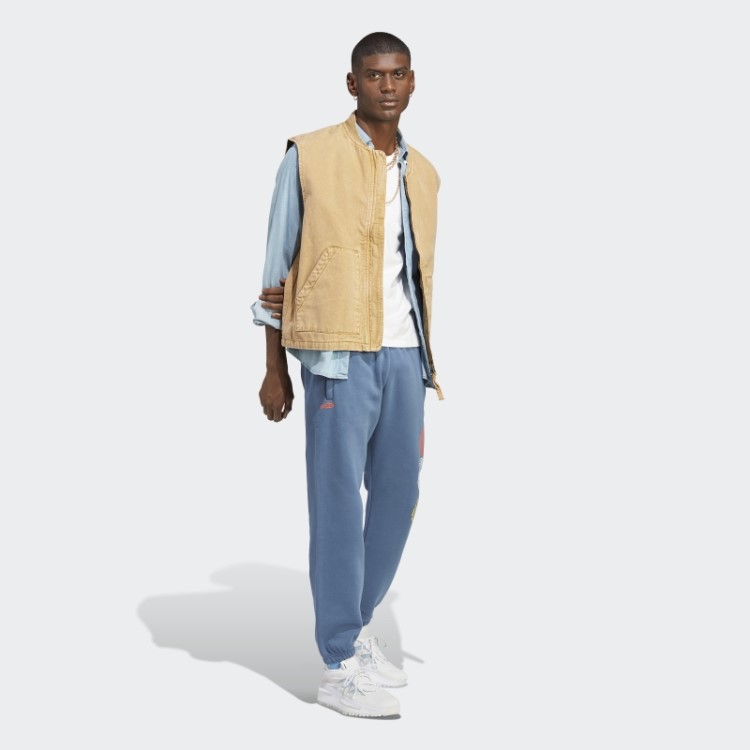 Calça De Moletom Estampada Em Aço Adidas