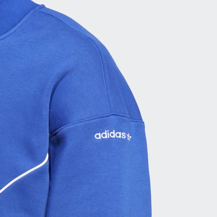 Moletom Azul Adicolor Arquivo Sazonal Com Meio Zíper Da Tripulação