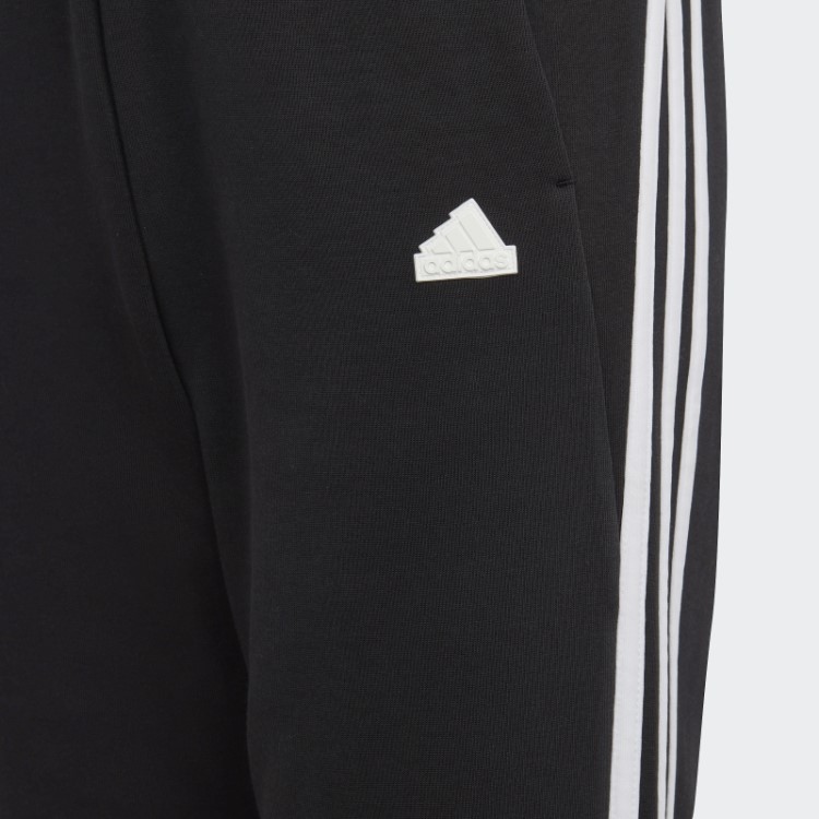 Calça De Algodão Com As Três Listras Preta Future Icons Da Adidas