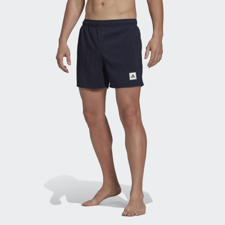 Calção De Banho Liso Adidas De Comprimento Curto Tinta