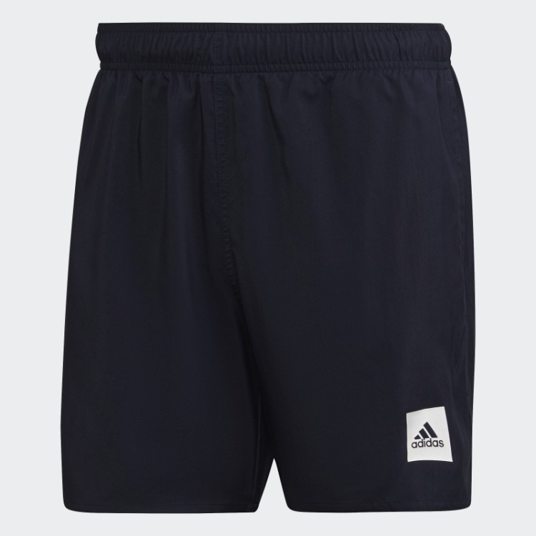 Calção De Banho Liso Adidas De Comprimento Curto Tinta