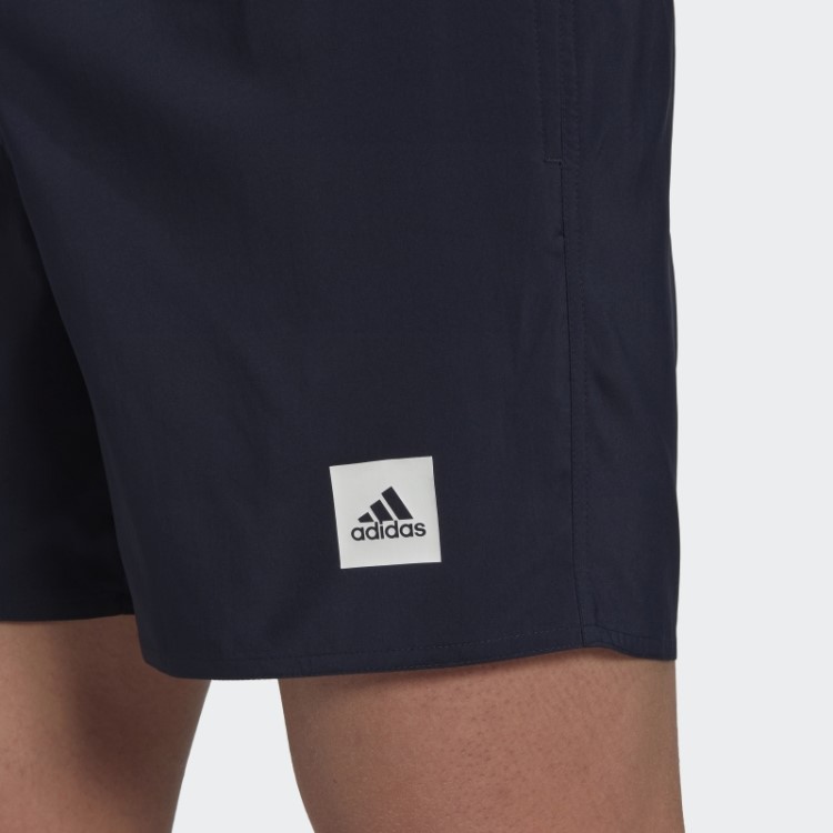 Calção De Banho Liso Adidas De Comprimento Curto Tinta