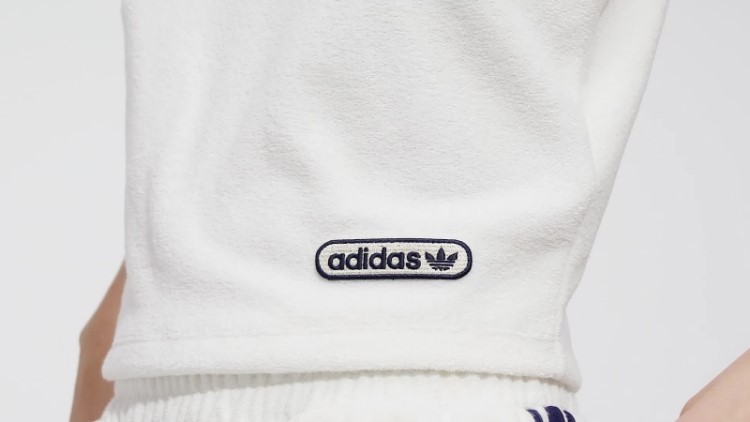 Regata Curta Toalha Felpuda Adidas Não Tingida