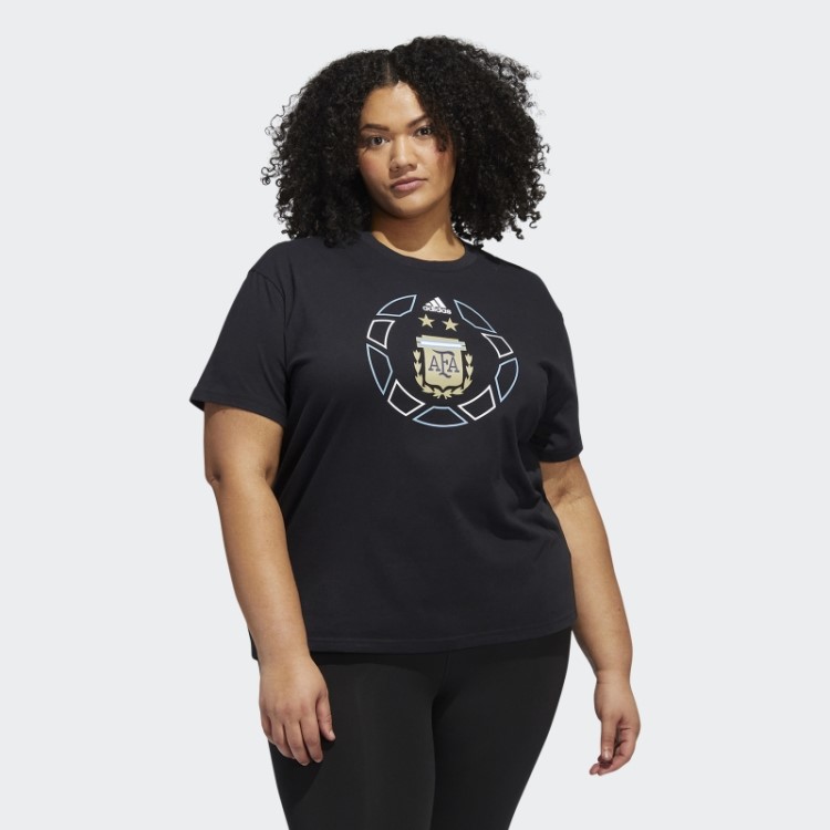 Camiseta Oversized Argentina Da Copa Do Mundo (tamanho Grande) Adidas Preta
