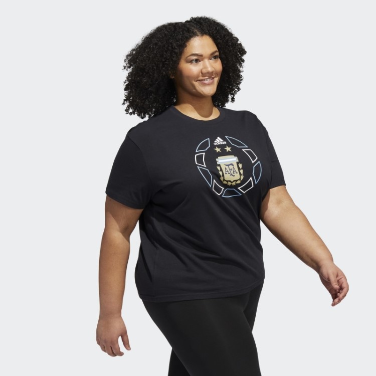 Camiseta Oversized Argentina Da Copa Do Mundo (tamanho Grande) Adidas Preta