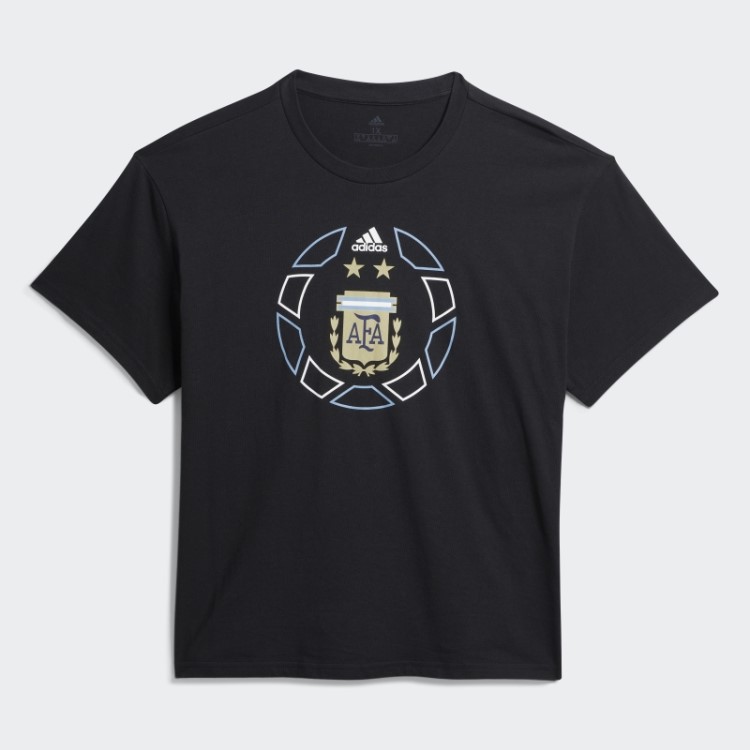 Camiseta Oversized Argentina Da Copa Do Mundo (tamanho Grande) Adidas Preta
